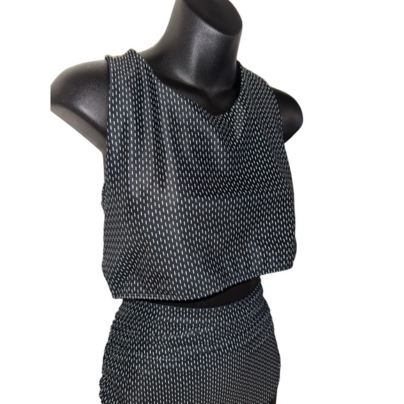 Albion High Waisted Ruched 2 piece Set Black Dashed Print Size XXL Swimsuit - Picture 4 of 12